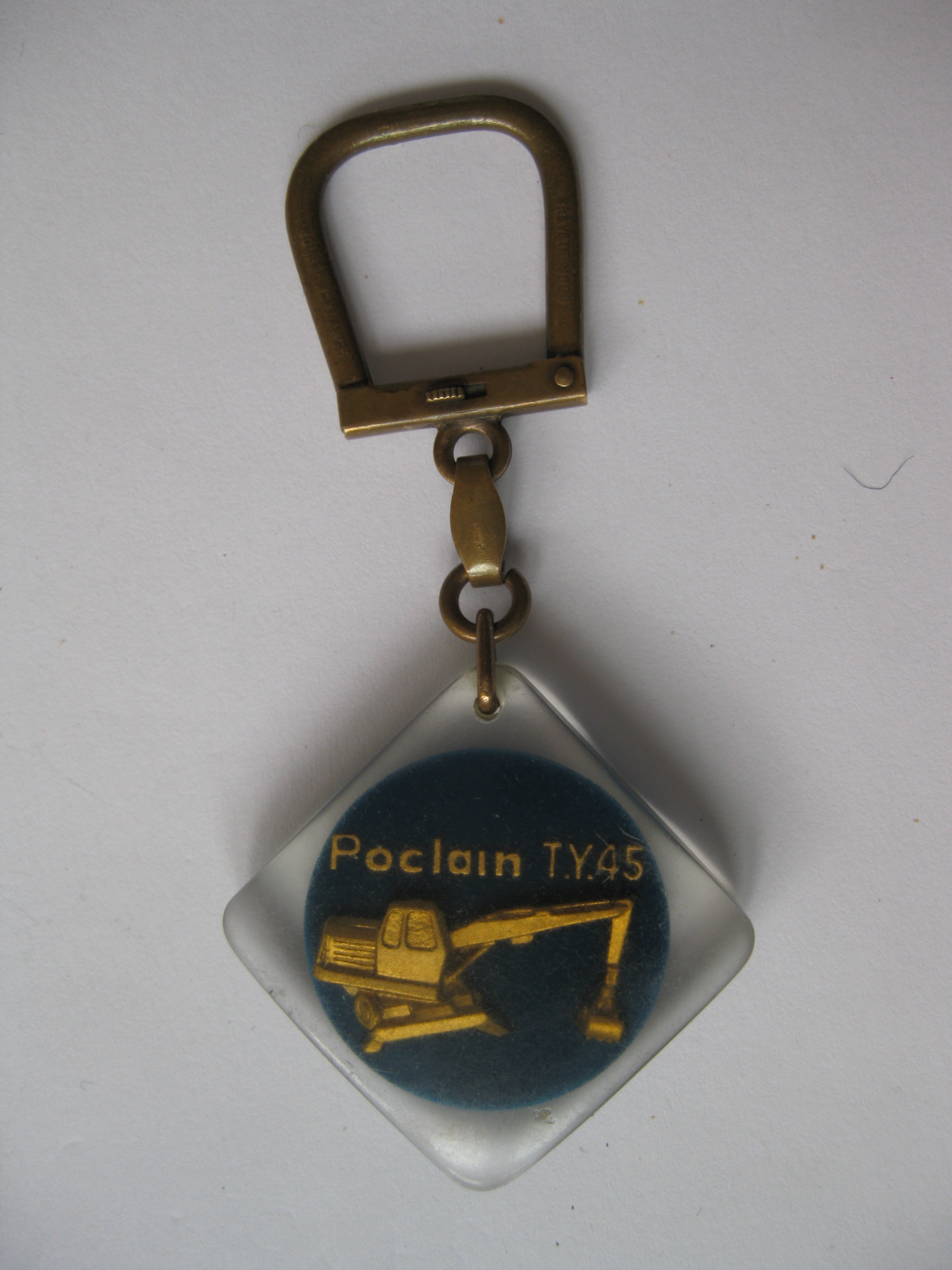 Montre Porte-clés Poclain Mécanique - Fonctionne - Occasion - Cadran Blanc Squelette - Pièce Vintage